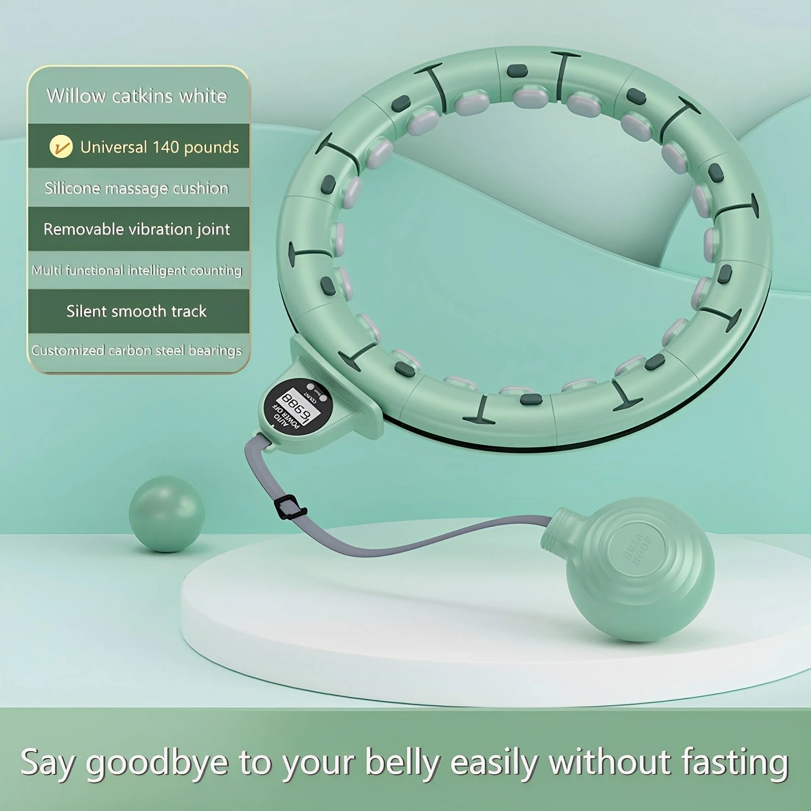 Smart Weighted Fitness Hu La Hoop Fitness Massage Exercise Circle with Ball and Counter for Adults Weight Loss