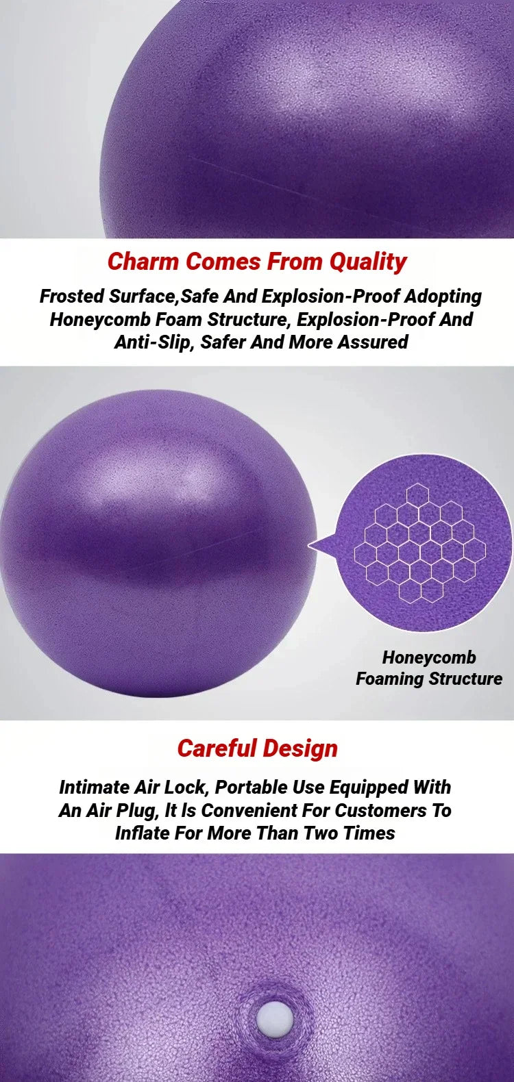 25CM New Yoga Pilates Ball Exercise Gymnastic Fitness Balance Gym Core Indoor Training Mini Balls Small Therapy Improves