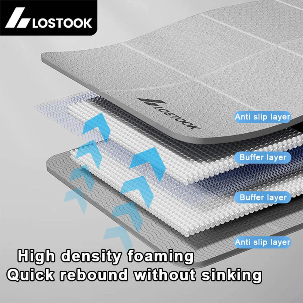 4mm Thick TPE Foldable Yoga Mat 183*61cm Easy Storage for Travel Yoga Pilates Home Exercise Floor Mat ﻿