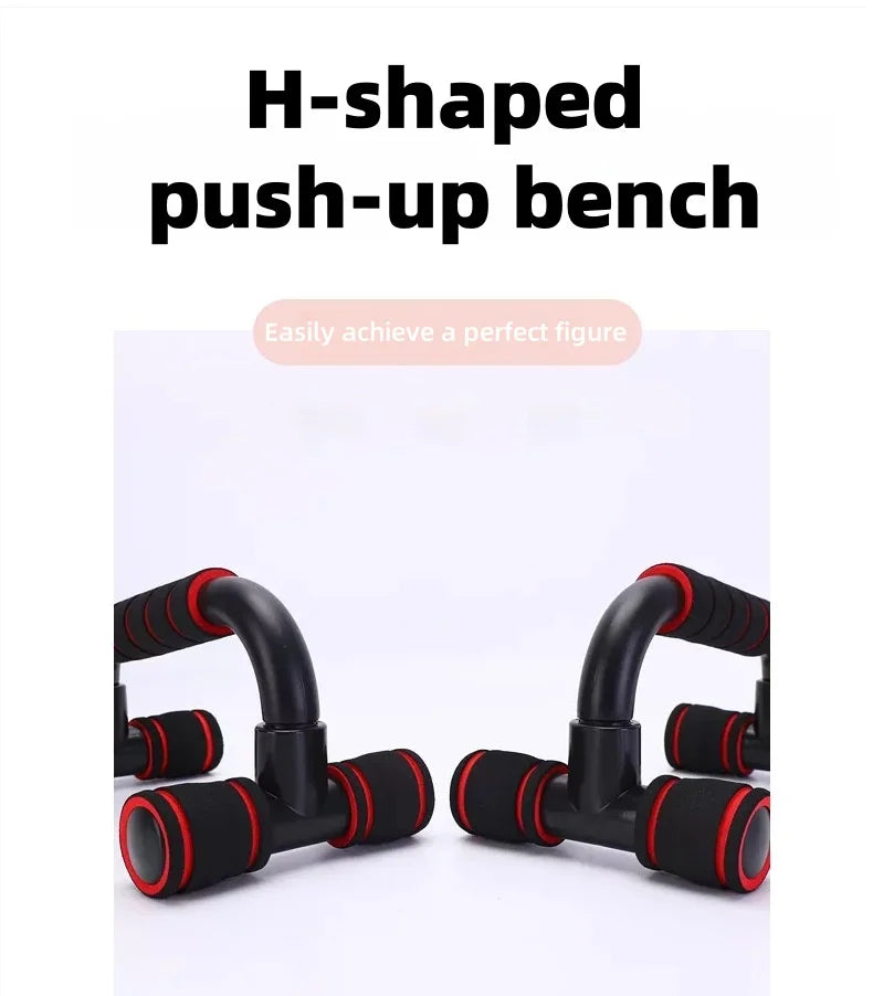 I-Shaped Prone Push-Up Support Bar for Chest Muscle Workout Home Fitness Equipment Foam Push-Up Stand for Strength Training+