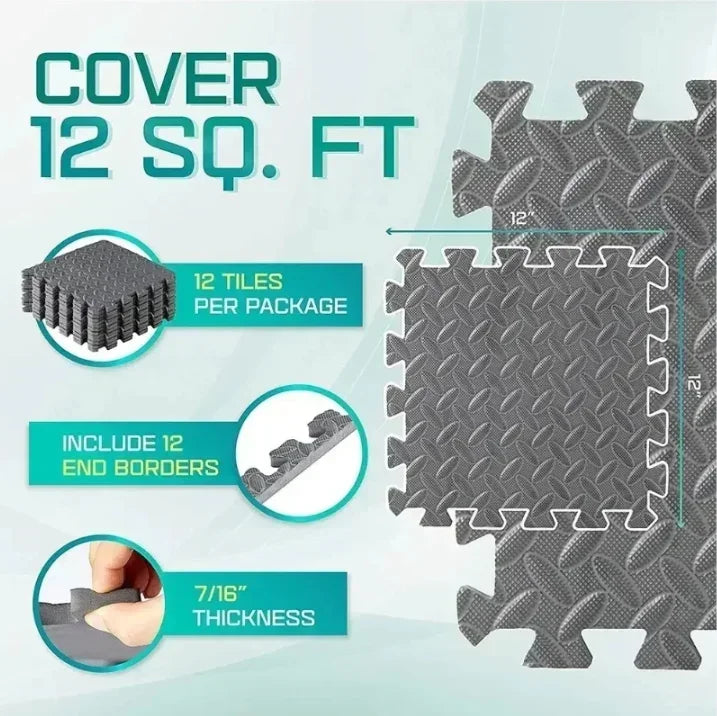 Foam Non-Slip Gym Floor Mat – Fitness Protection Tiles