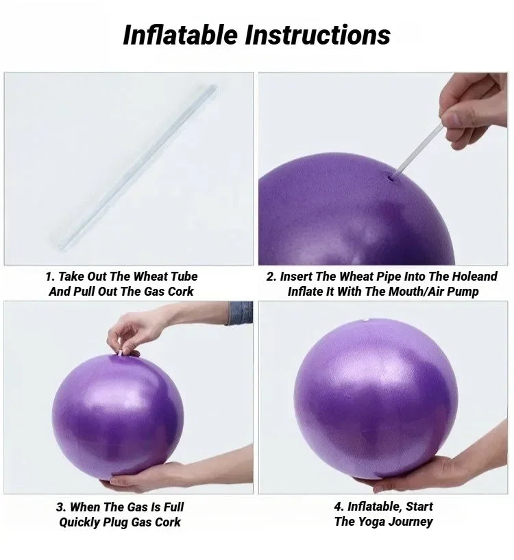 25CM New Yoga Pilates Ball Exercise Gymnastic Fitness Balance Gym Core Indoor Training Mini Balls Small Therapy Improves