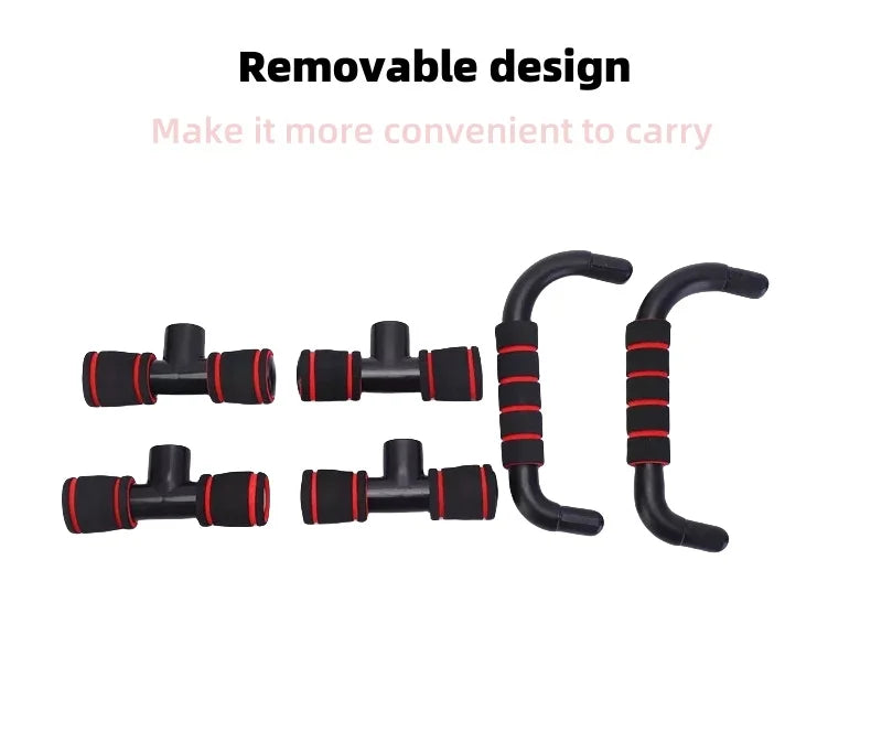 I-Shaped Prone Push-Up Support Bar for Chest Muscle Workout Home Fitness Equipment Foam Push-Up Stand for Strength Training+